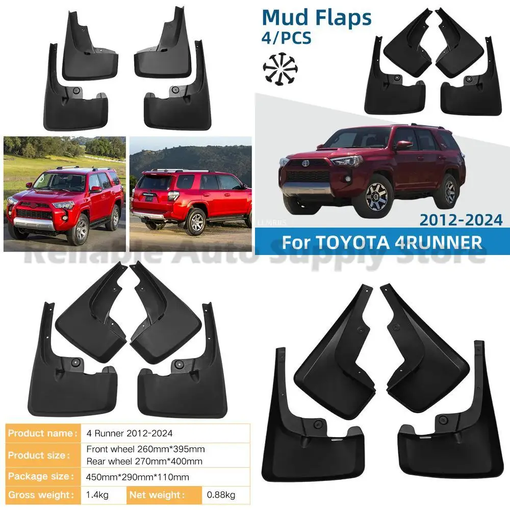 

For Toyota 4Runner 2012-2024 Mud Flaps Durable All-Weather Tire Fender Liner Protection Premium Quality Auto Accessories