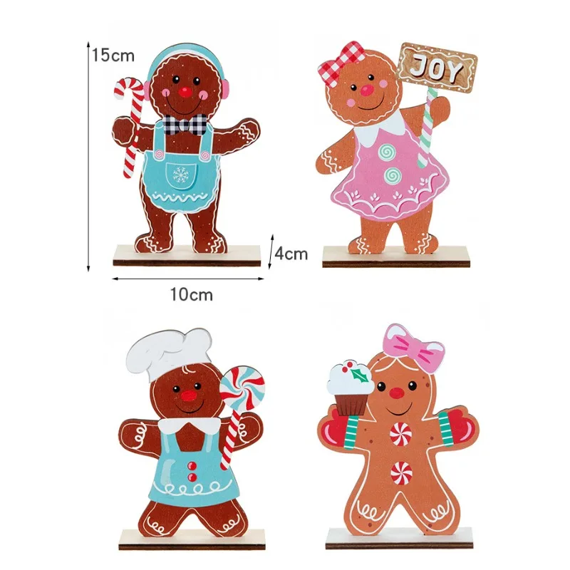 Christmas Decorations Gingerbread Man Christmas Biscuit Man Tabletop Christmas wooden decorations Perfect for holiday decoration