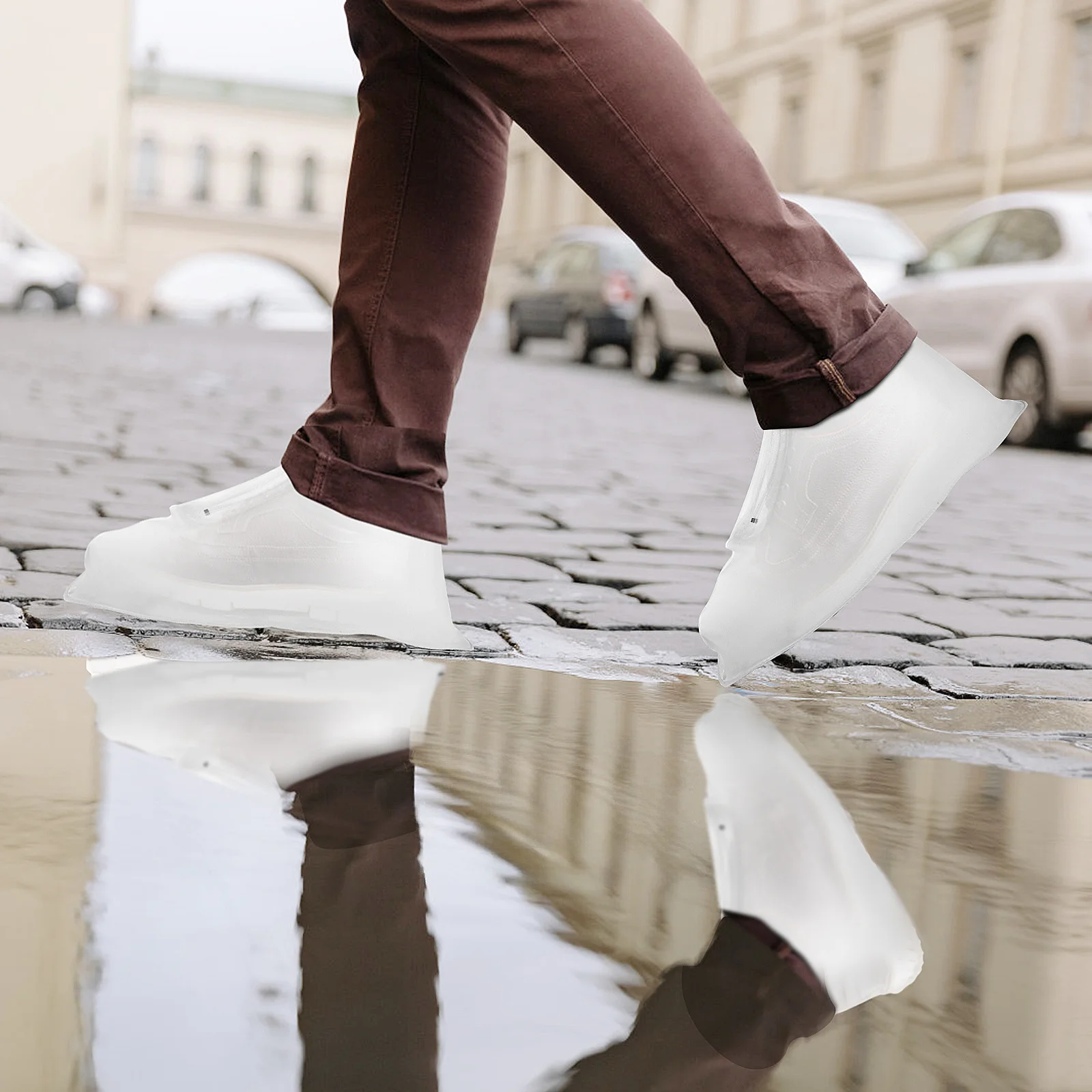 

1Pair PVC Rain Shoe Covers Waterproof Non-Slip Reusable Rainproof Shoe Protector Covers for Adults Outdoor Rainy Day