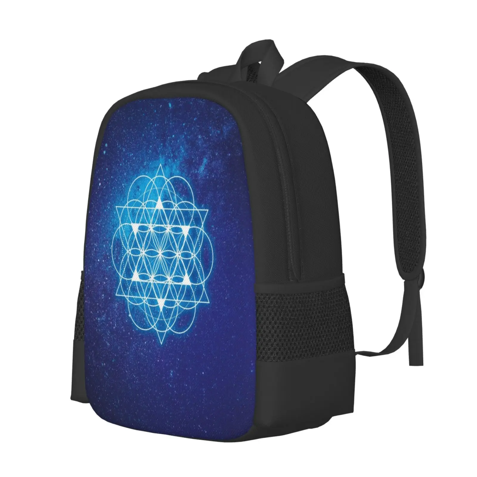 Sacred Geometry Hot Sale Schoolbag Backpack Fashion Bags Galaxy Space Universe Sacred Geometry Geometric Shape Dark Stars