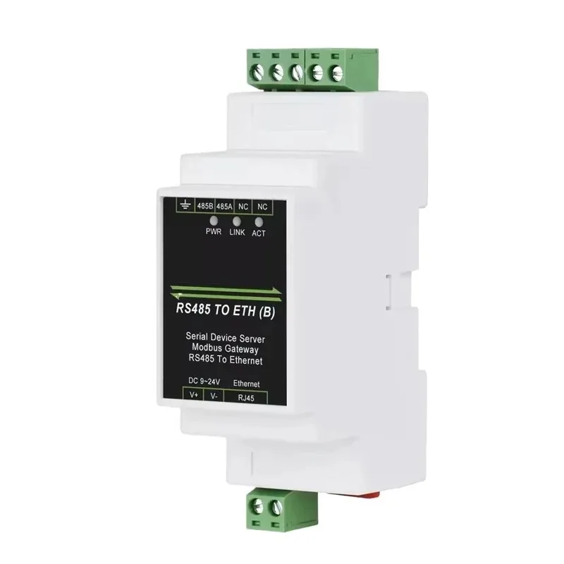 RS485 to Ethernet Module | TCP/IP to Serial Converter | Modbus Gateway and Serial Server, Industrial IoT 9~ 24V DC