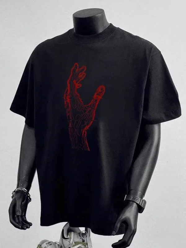 

Высококачественная футболка большого размера ort Sve, мужская летняя модная свободная посадка, универсальный круглый топ с принтом f Sve