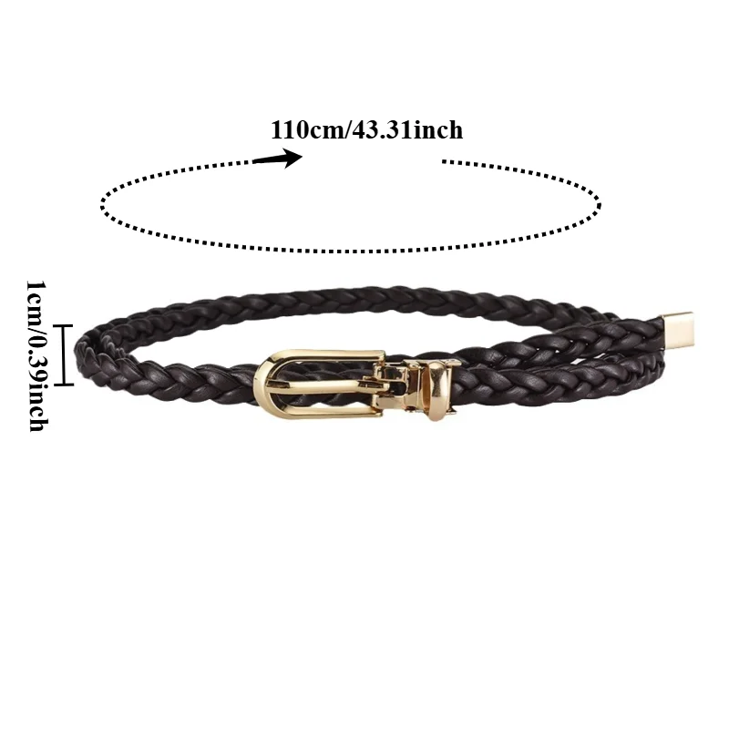 Korean-Style Fashionable Knotted Decorative Braided Belt – Pastel-Colored Feminine Simple and Unique Clip-Buckle Women’s Belt