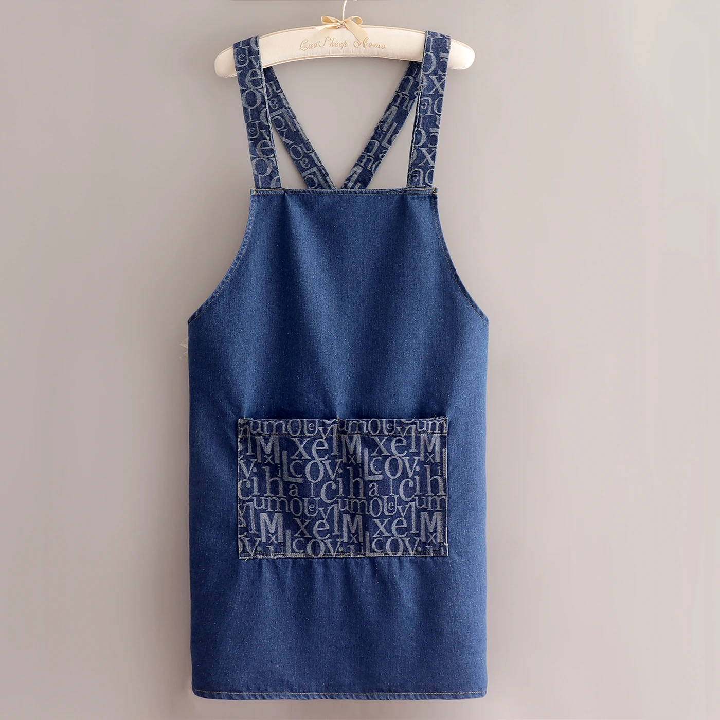 Tablier de travail en Denim, tissu en coton, peinture résistante à l'usure, toile personnalisée, tablier sans manches pour pain de cuisson haut de gamme