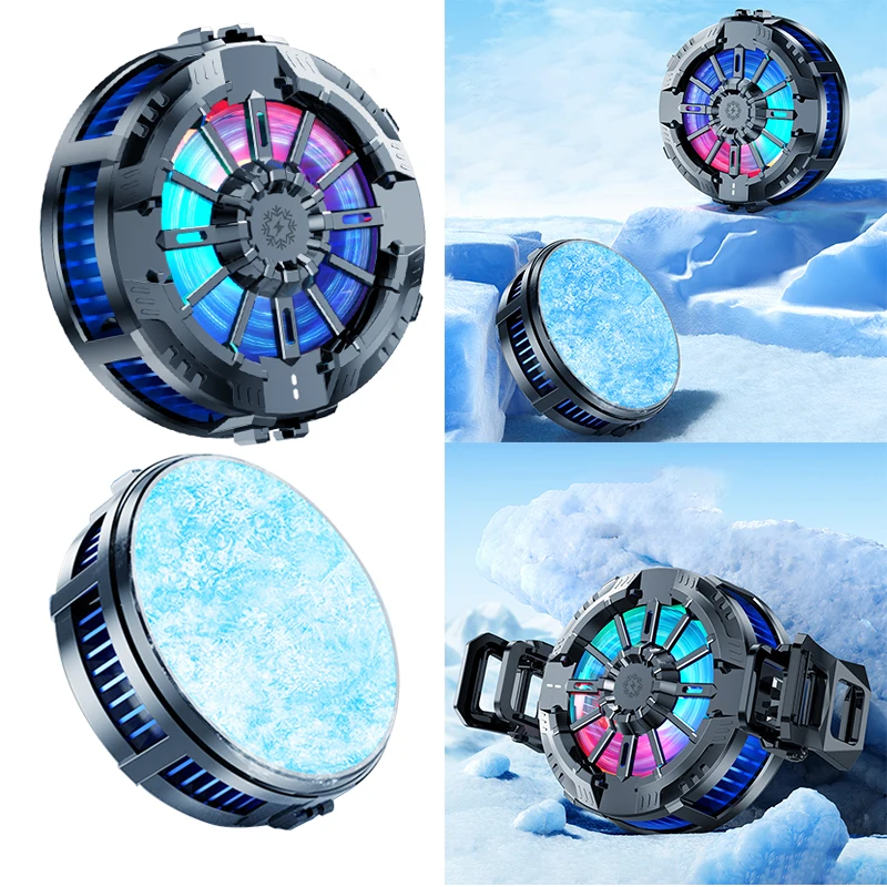 Enfriador Magnético con Clip Trasero para Teléfonos Móviles con Pantalla Digital RGB, Enfriador para Celulares Apple, Samsung, Xiaomi