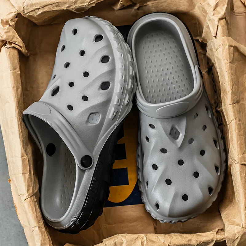 

Летние мужские уличные сандалии на толстой подошве, простые, модные, легкие и удобные тапочки из ЭВА.