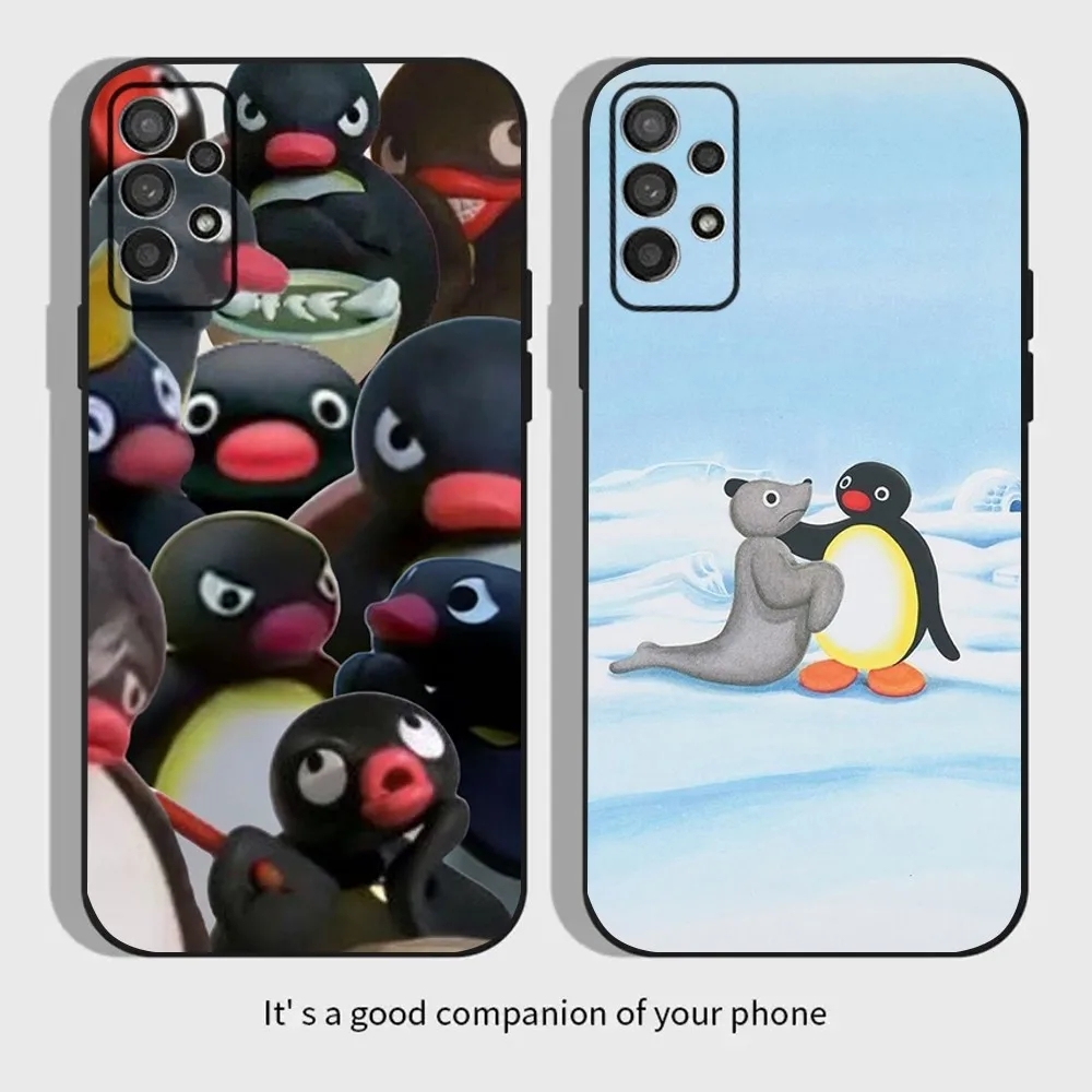 Cartoon P-Pingu Penguin Phone Case For Samsung Galaxy A13,A21s,A22,A31,A32,A52,A53,A71,A80,A91 Soft Black Cover