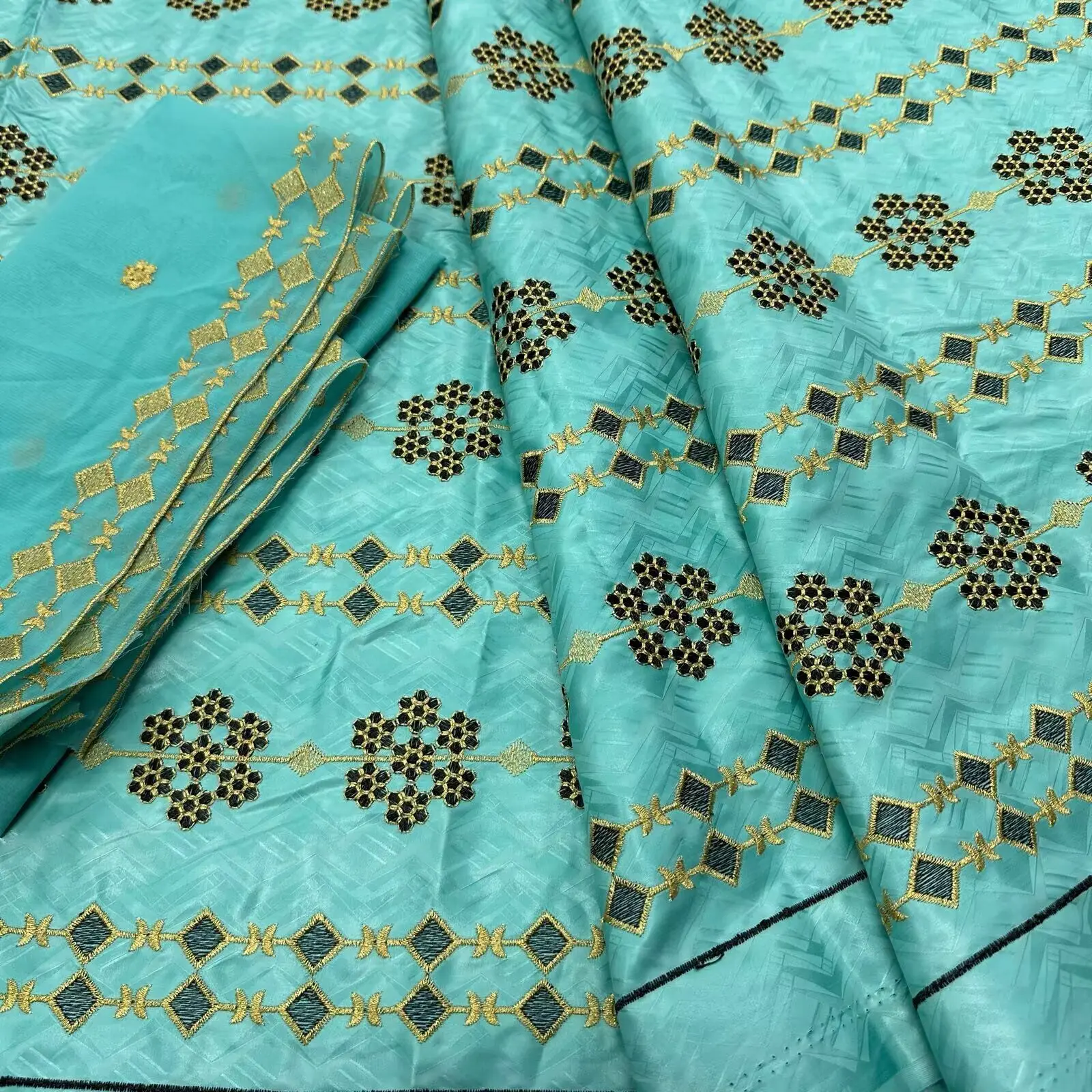 Afrikanische Bazin Stoffe Original Tissu Africain 5 + 2 yards Femme 2025 Baumwolle Stoff 100% Neue Shadda Österreich Qualität Guinea brokat