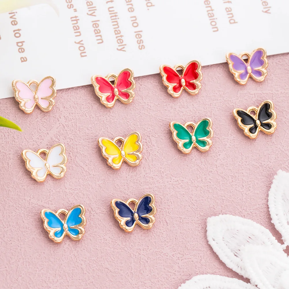 

Diy handmade jewelry accessories, alloy oil-dripping single-sided butterfly accessories, handmade accessories