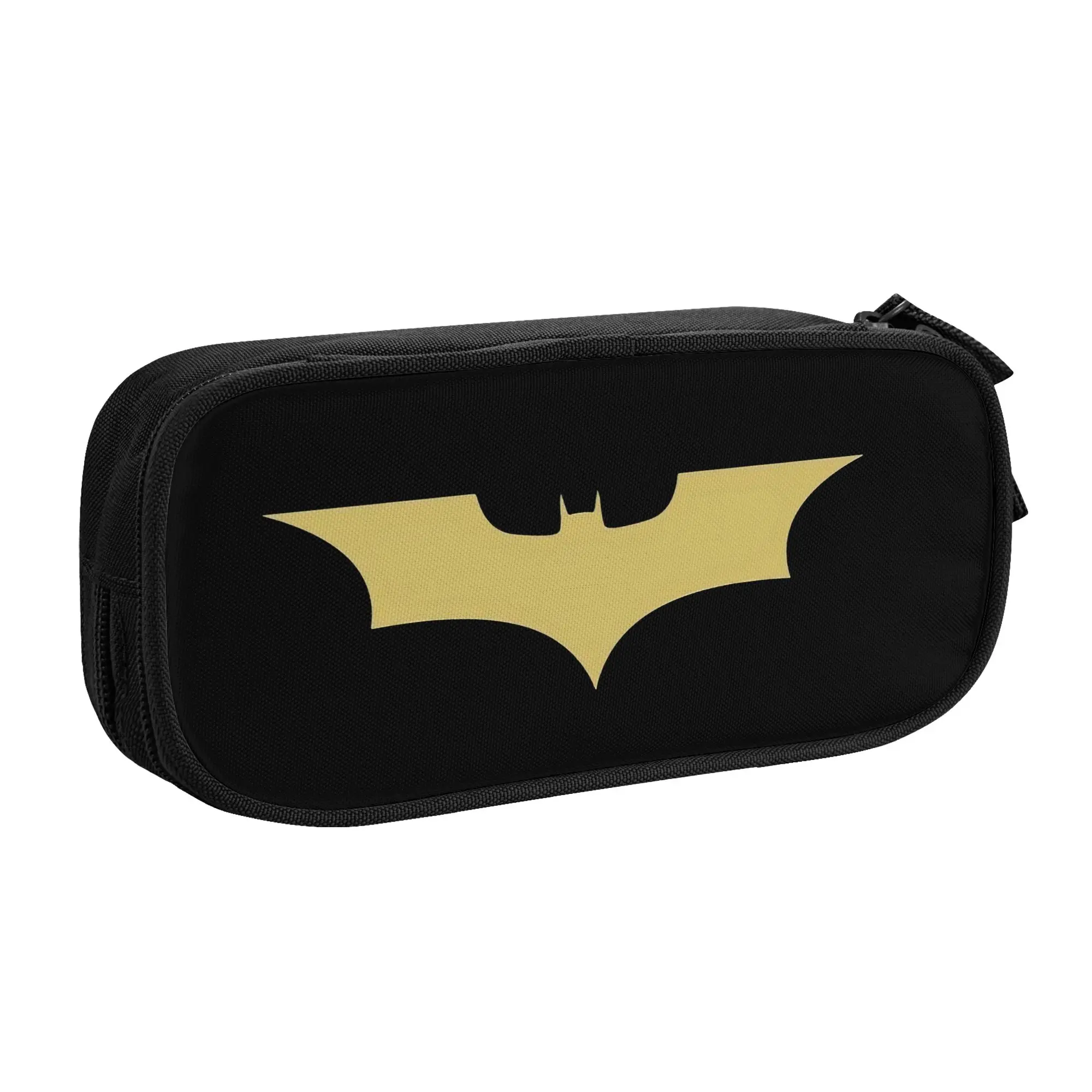 Estuche para lápices con logotipo de Batman, estuche para lápices con figura de Anime, estuche para lápices para niña y niño, bolsa de almacenamiento grande, regalos de oficina, papelería