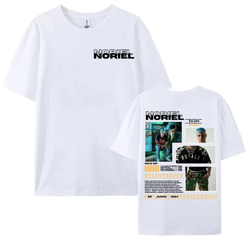 26  Rapper Noriel Album Tour Cover T-shirts for Men Women Hip Hop Pop Music Harajuku Y2k T Shirt Male High Quality  T-shirt
