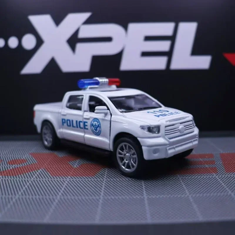 1: 32 Toyota Tundra Ford Raptor Pickup Police Car Model Alloy Car Model Sound and Light Power Children's Toy Birthday Gift