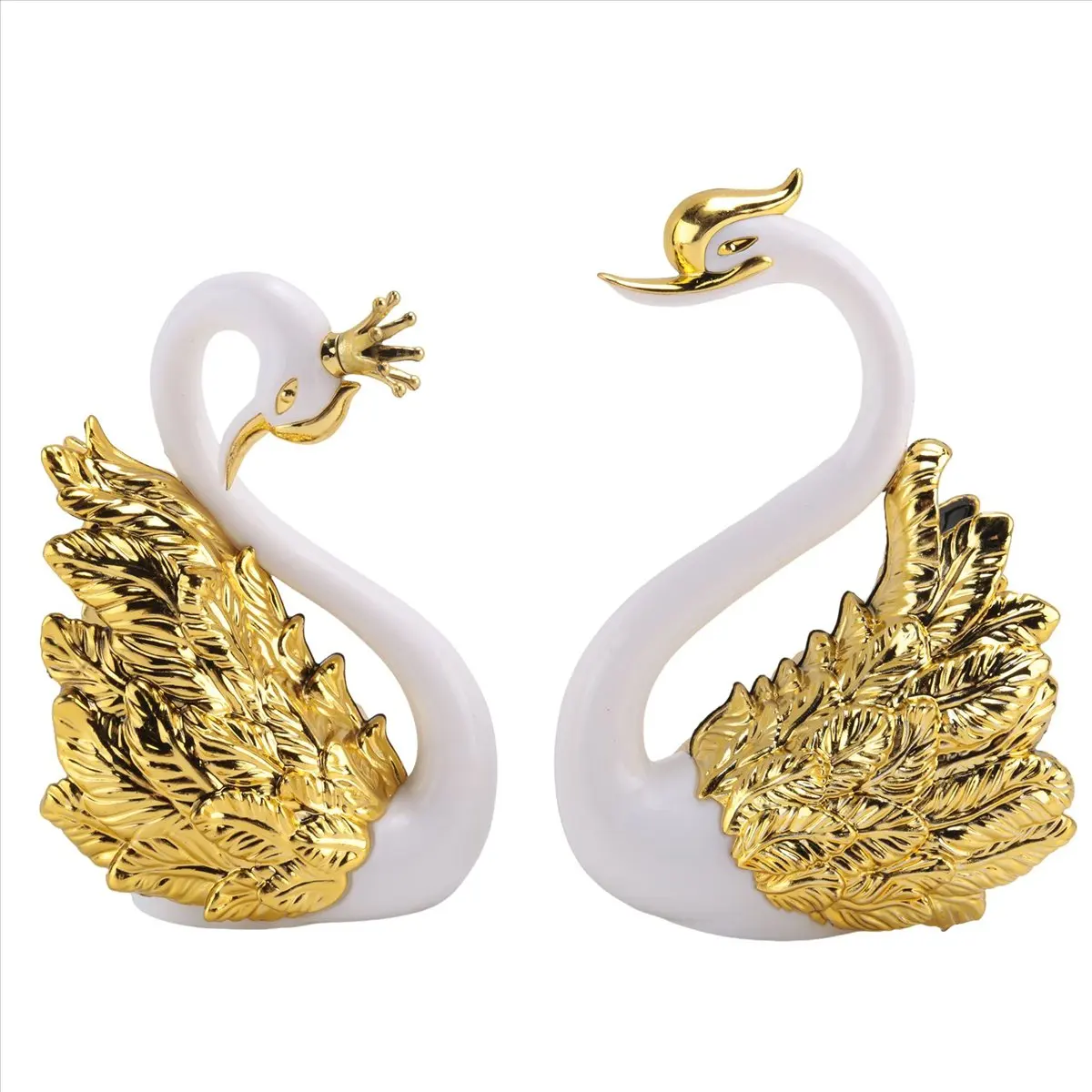 L! DT118^2 Pieces of Swan Ornaments Figurines,Swan Cake Decoration,Car Figurines Decoration,Home Wedding A