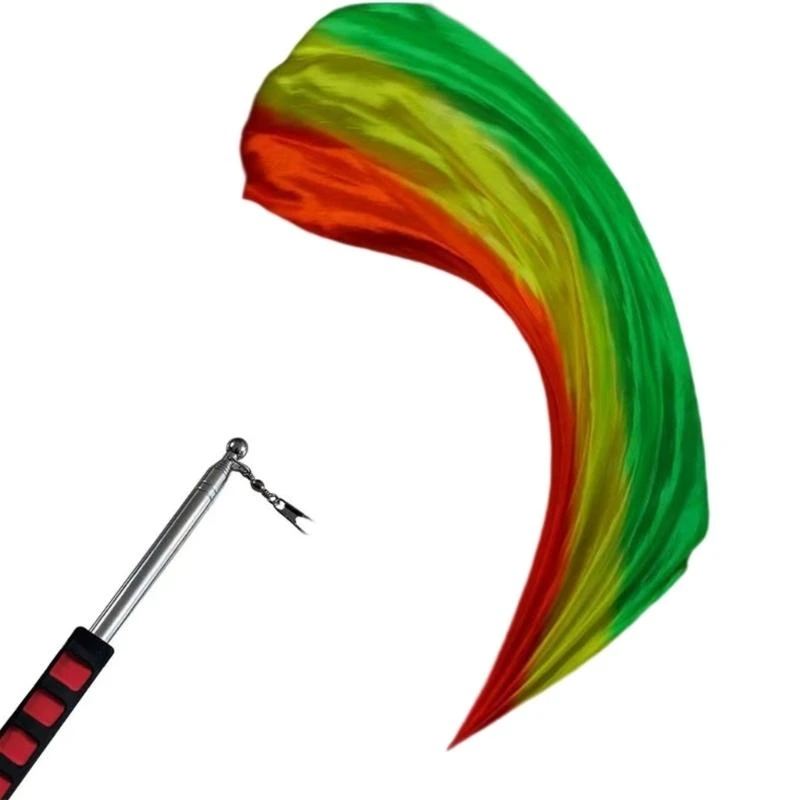 1Pc Zijden Sluier + 1 Pc Poi Chain Bal Vrouwen Buikdans Zijden Sluier Poi Streamer Gegooid Ballen toneelvoorstellingen Rekwisieten Geschenken