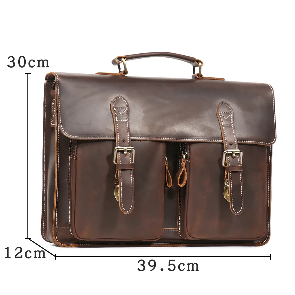 حقيبة جلدية قابلة للسحب للرجال - حقيبة ساعي قابلة للتحويل للسفر التجاري والتنقل اليومي #5