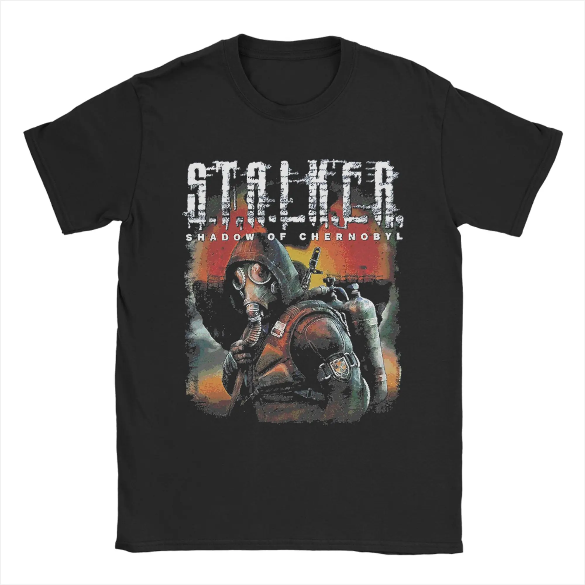 

Футболка с принтом Stalker Chernobyl Game для мужчин и женщин, хлопковая футболка с короткими рукавами, одежда