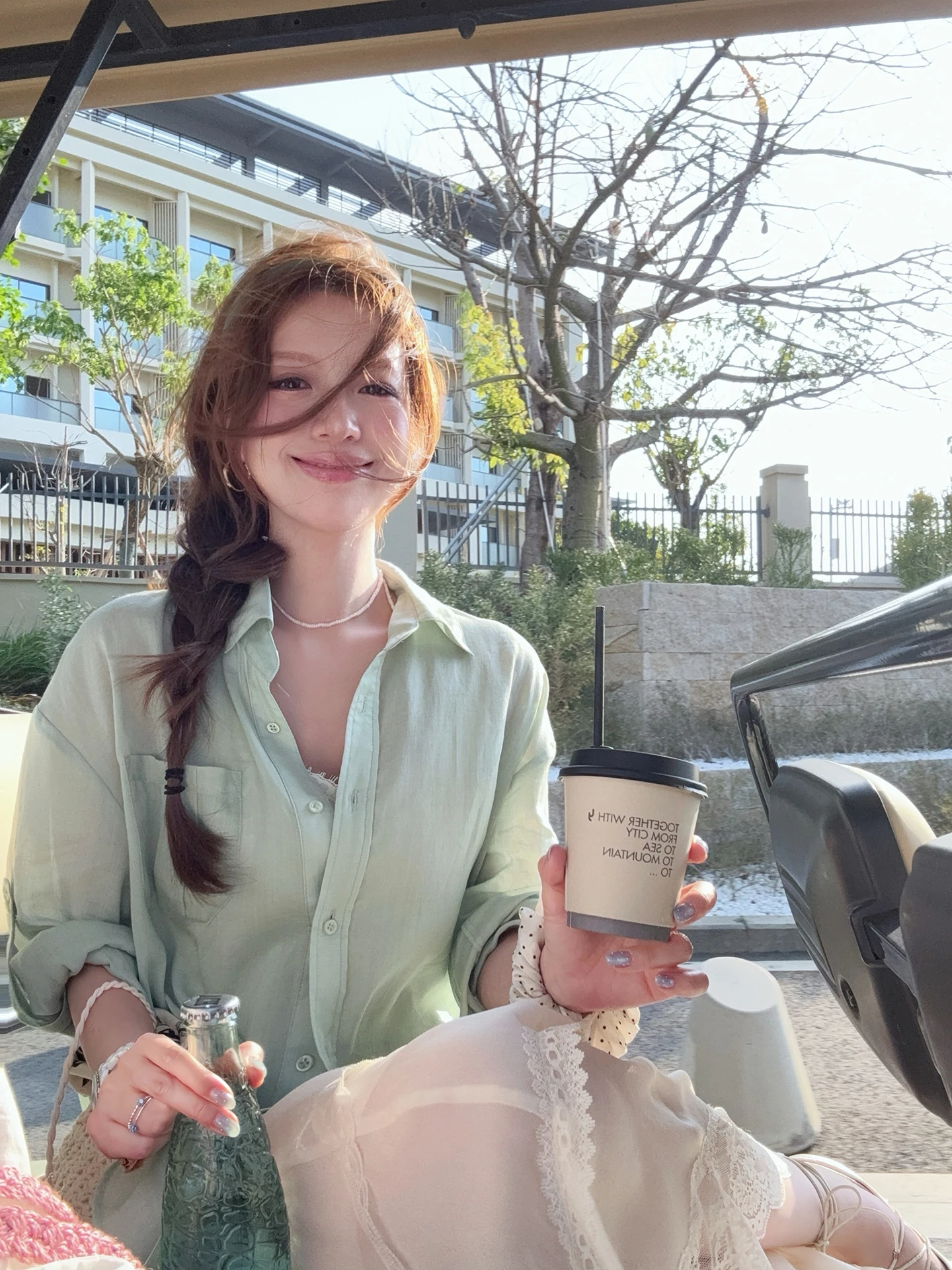 

HSTUDIO Summer Women's Loose Long Sleeve Sun Protection Shirt Skin-friendly Breathable Polyester Pure Color French Style