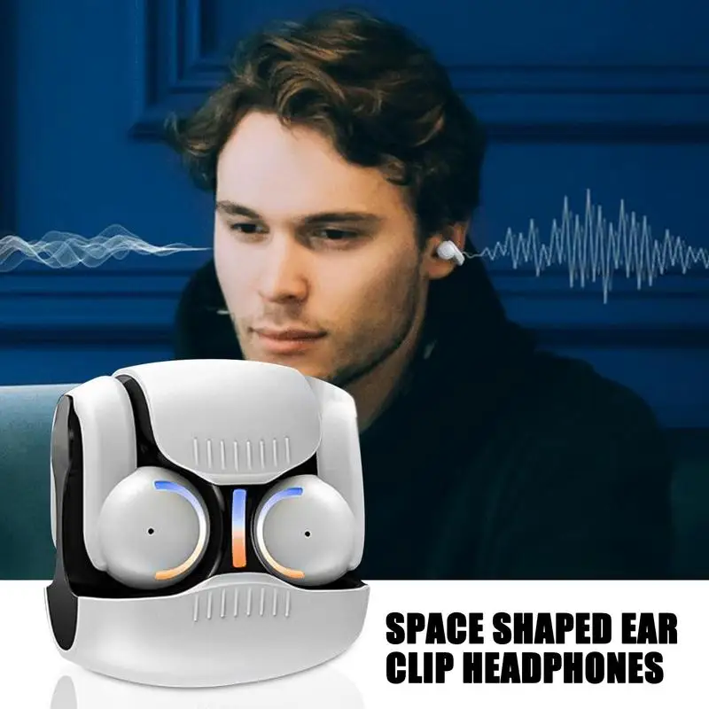 Clip Ear Buds Wireless Ear Clips Headphones Lightweight Noise Reduction Earphones Comfortable for Sports Workouts Workplace