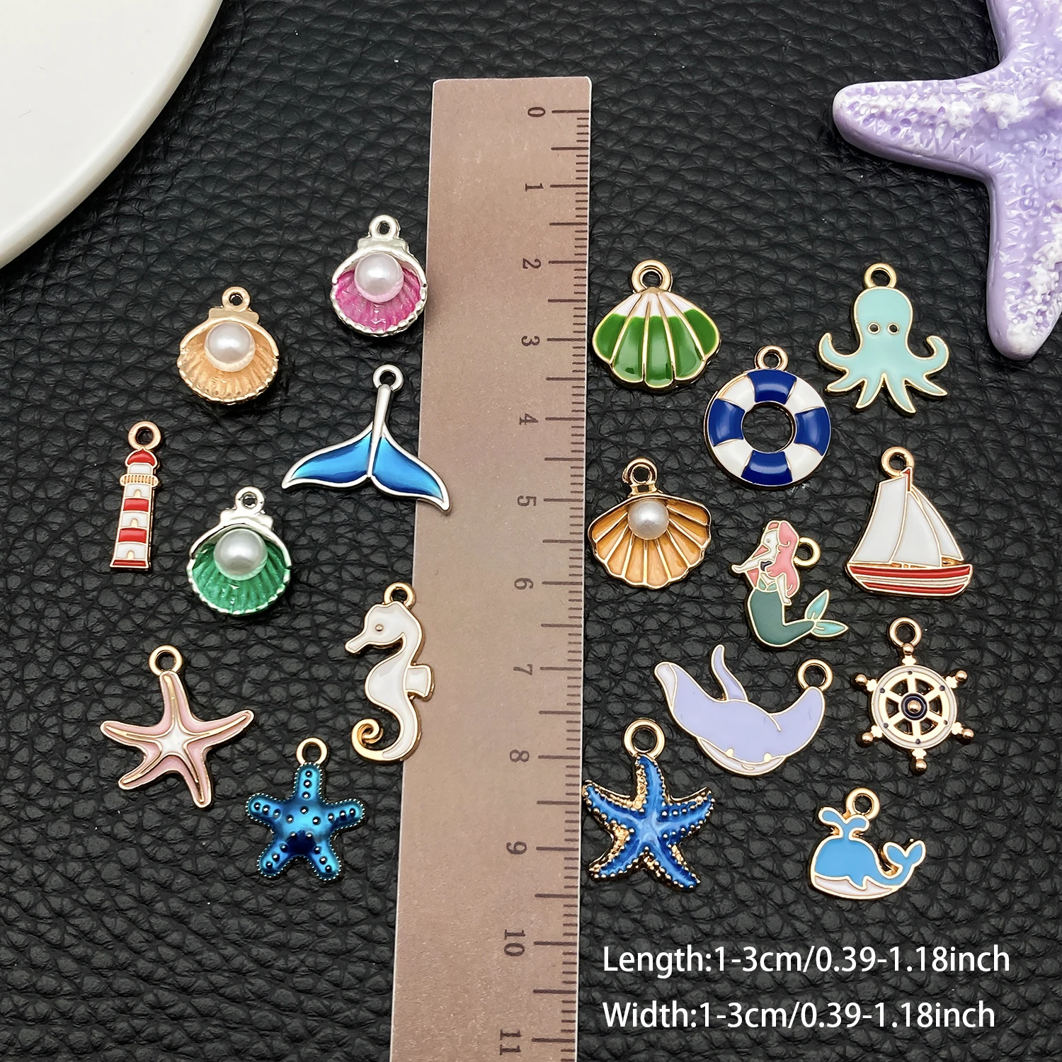 20/50/100pcs Ocean Theme Pendant Set (Anchor/Seashell/Wave Designs) - DIY Jewelry Findings for Earrings, Bracelets & Nautical De - view 4