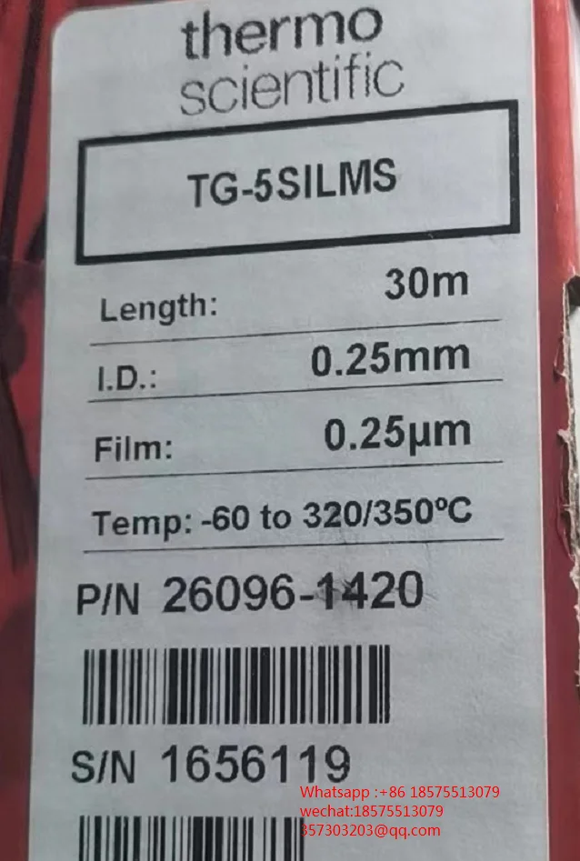 

For Thermo TG-5SILMS TG-WAXMS Capillary Column 30m x 0.25mm x 0.25µm 30mmx 0.32mm x 1µm