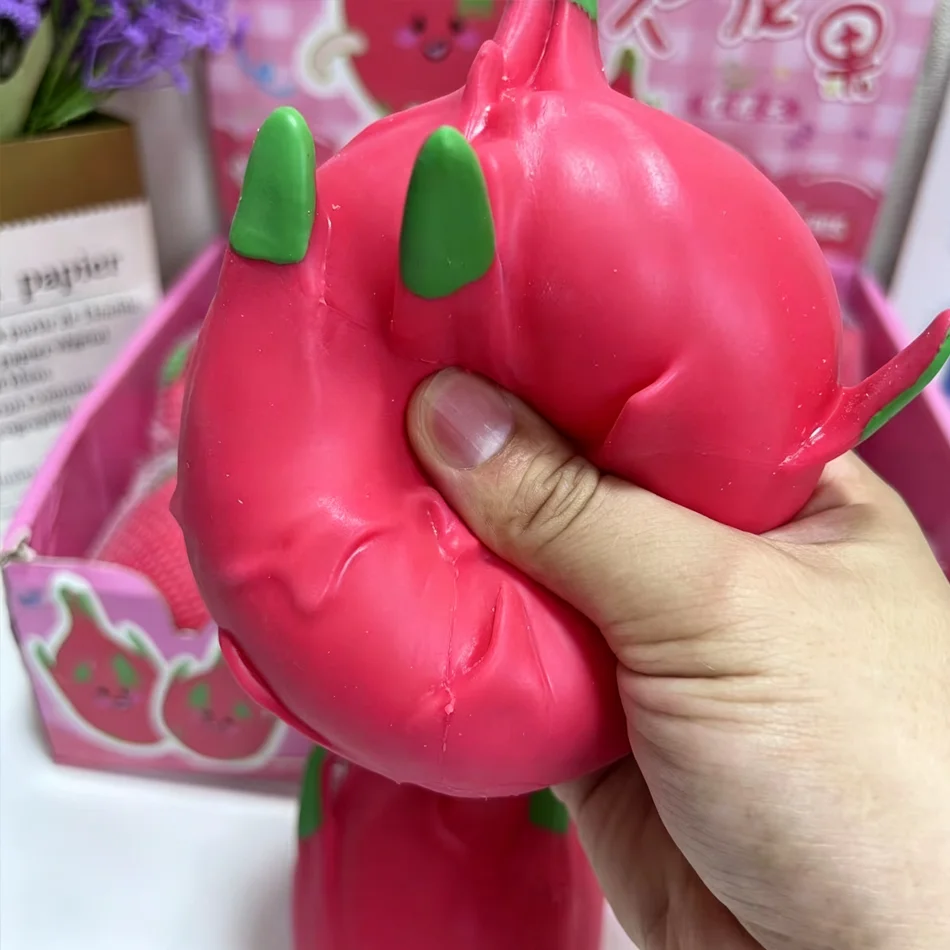 Realistic Pitaya Squishy Toy Stretchable Deformable Dragon Fruit Squeeze Ball Anti-stress Sensory Toy Novelty Gift