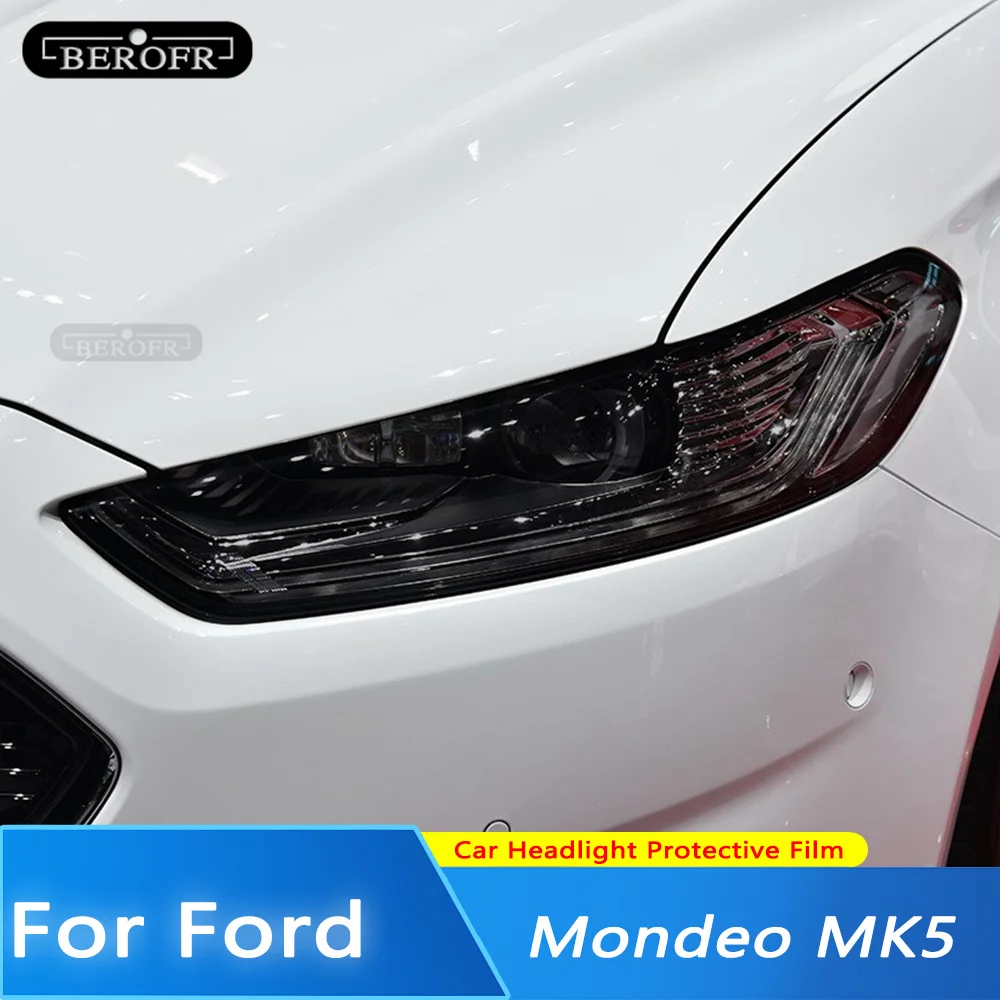 

Car Headlight Protection Tint Film Smoke Black Transparent TPU Front Light Sticker For Ford Mondeo MK5 2015-Present Accessories