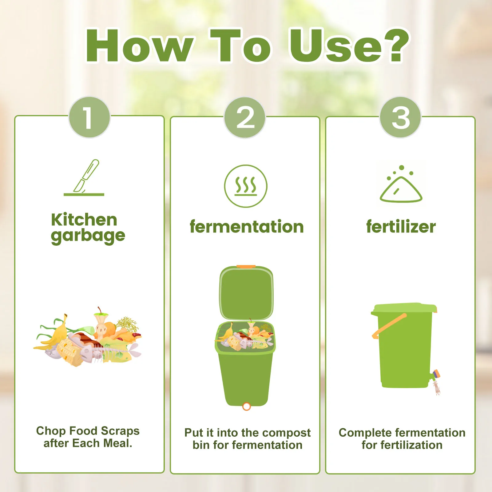 Kitchen Waste Composting Barrel Dry-wet Separation Fermentation Barrel Composting Barrel Composting Barrel Kitchen Garden Food