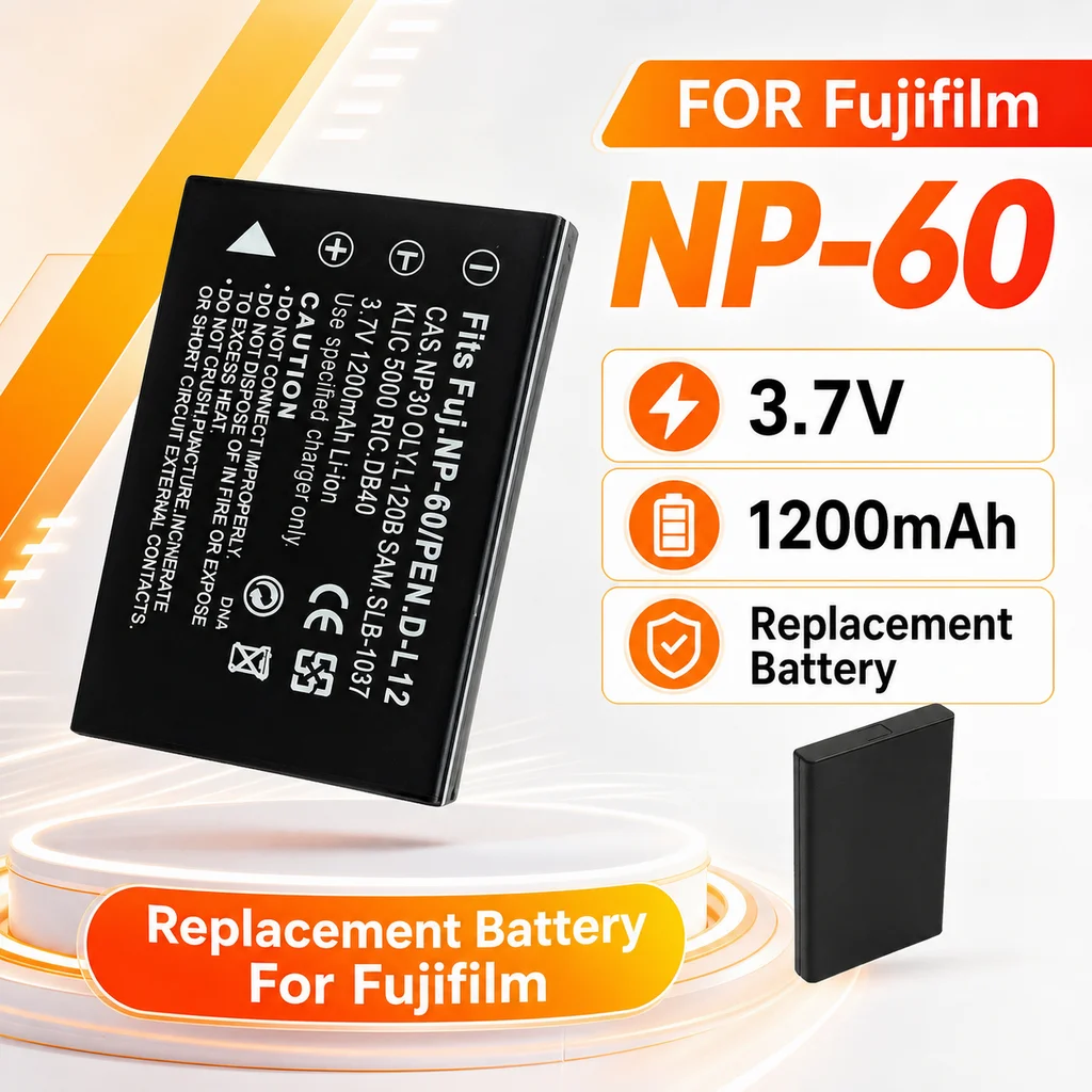 Li-ion Replacement Battery NP-60 1200mAh For Fujifilm F50I F501 F401 Zoom Compatible FNP60 SLB-1137 CNP-30