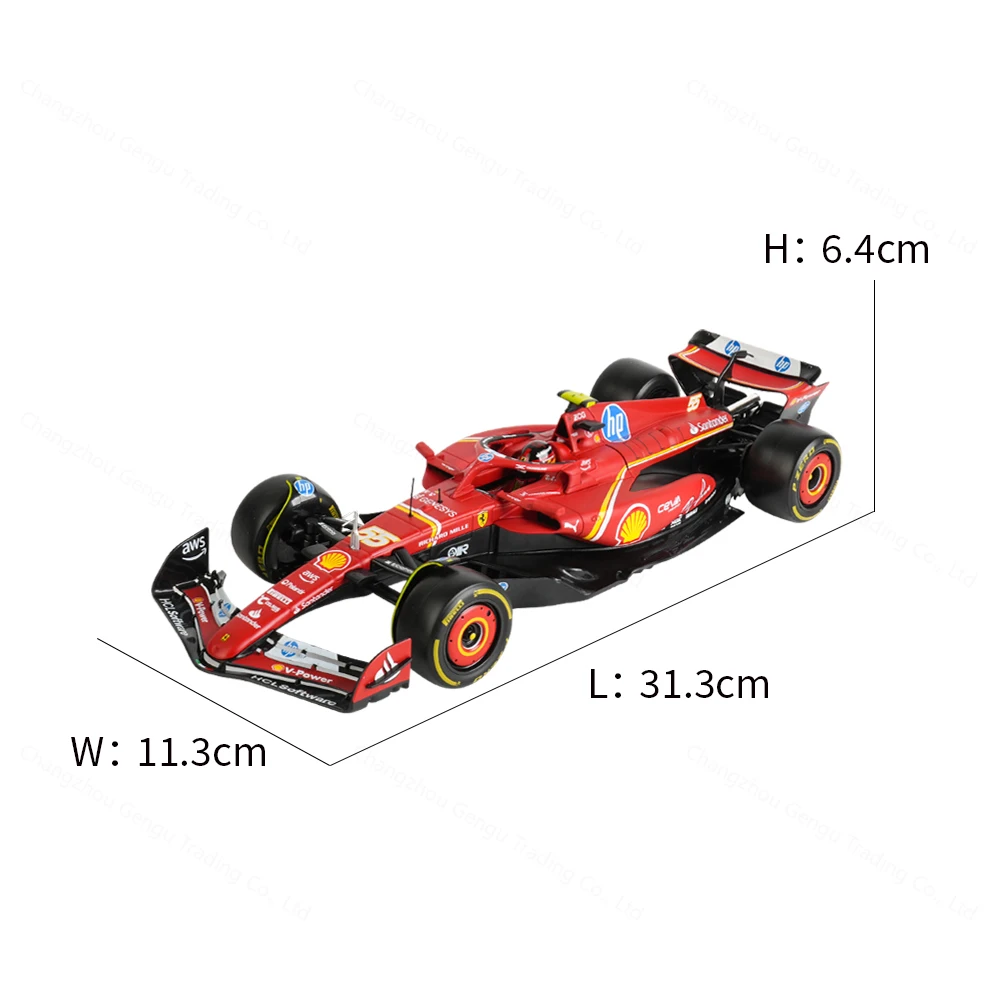 Bburago 1:18 Ferrari SF24 2024 # 16 # 55 F1 Racing Formula Car Statische gegoten modelauto van legering