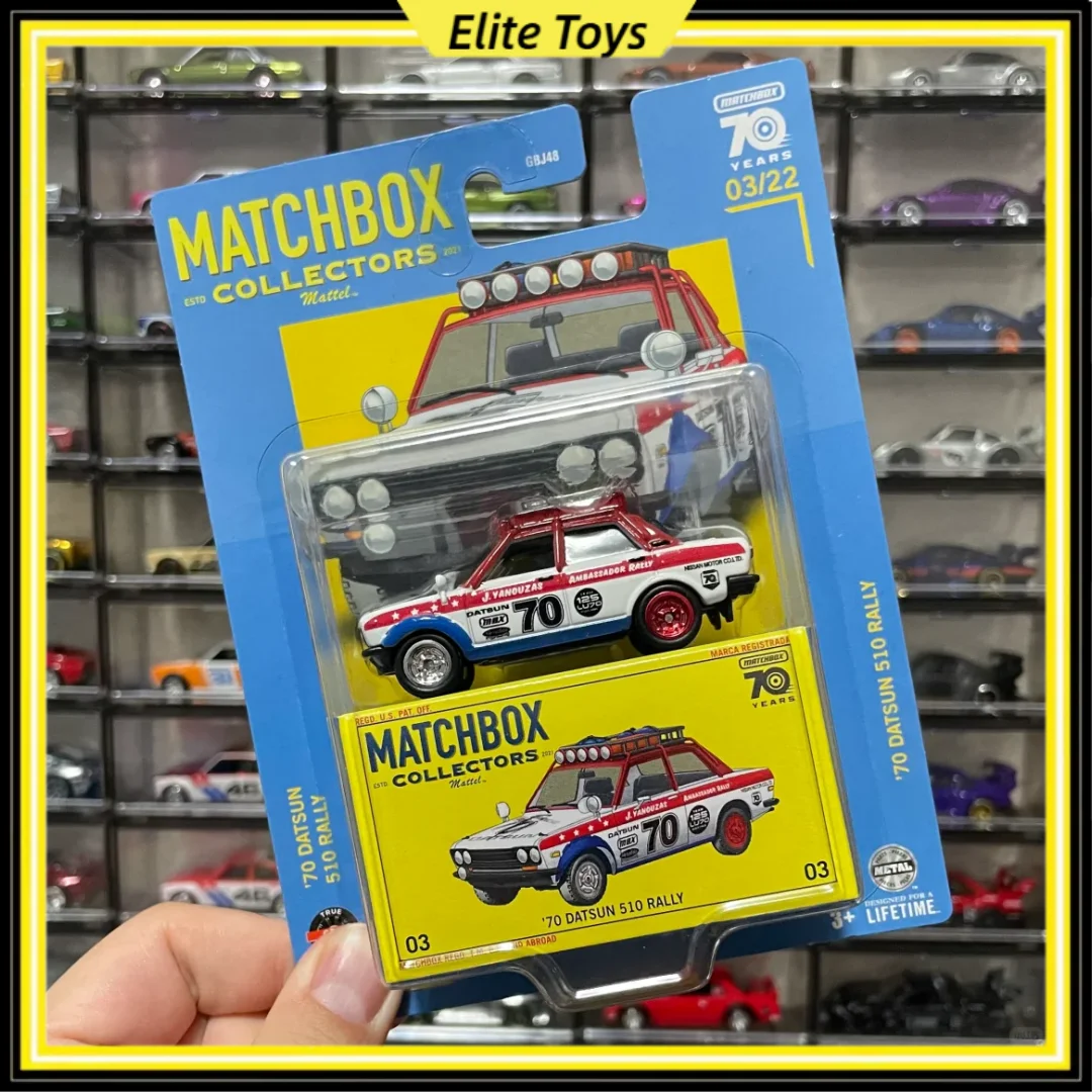 

Коллекционный спичечный коробок, 70-летие, специальное издание, 70 Datsun 510, раллийный металл, 1:64, литая под давлением модель автомобиля, Коллекционная игрушка, подарок для мальчиков