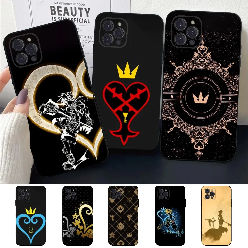 

Kingdom H-Hearts Phone Case For Apple iPhone 15,14,13,12,11,XS,XR,X,8,7,Pro,Max,Plus,mini Silicone Black Cover