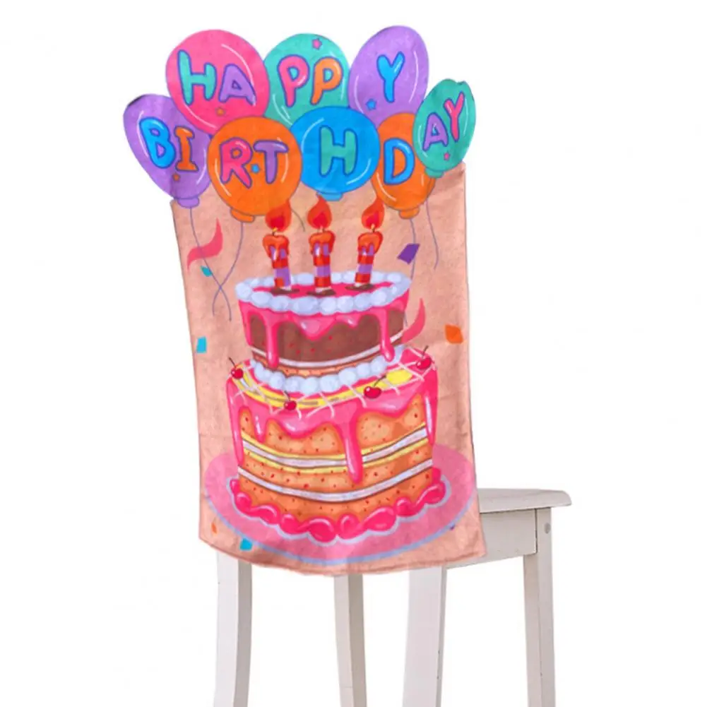 Birthday Party Chair Seat Decoration Covers Colorful Cartoon Print Chair Covers for Classroom Birthday Party Decor for Birthdays