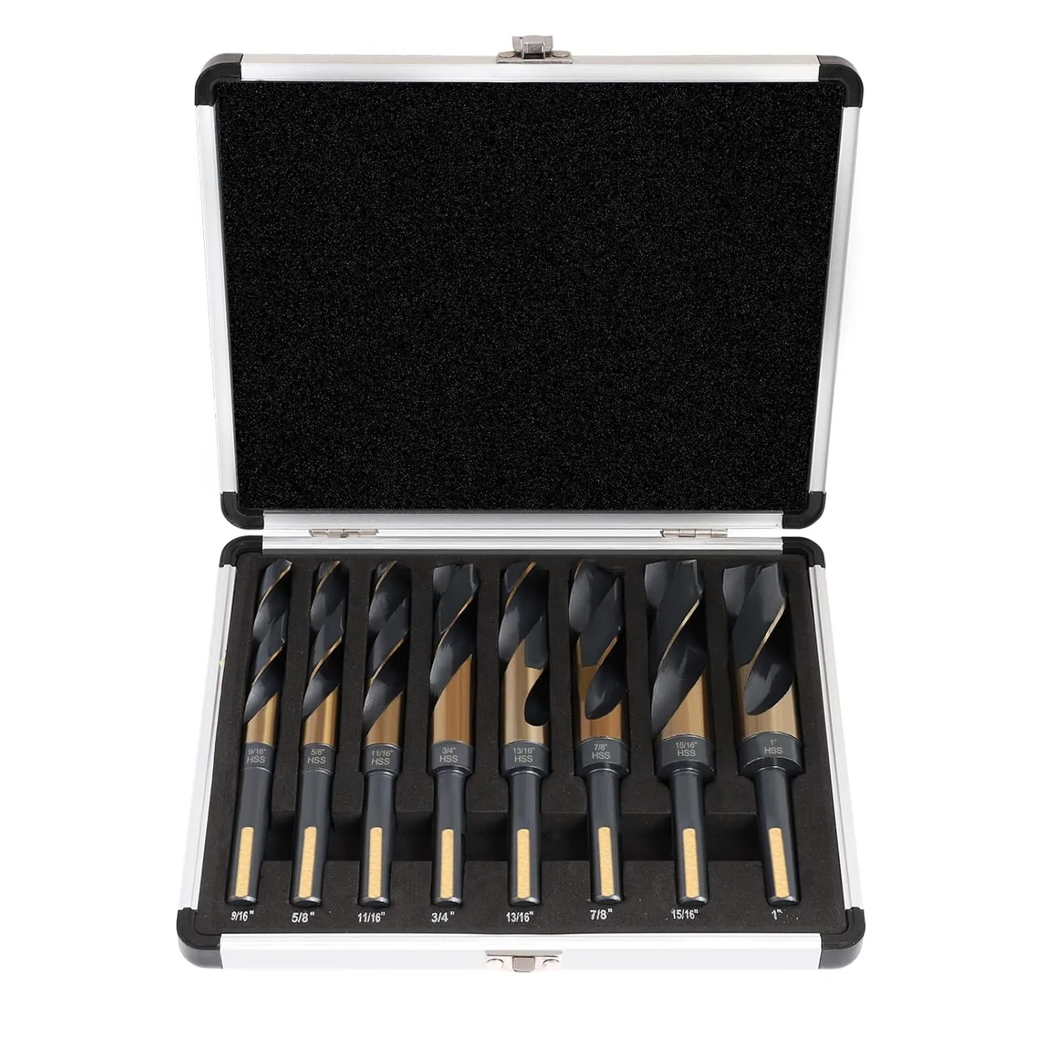 Reduced Shank Drill Bit Set, 8 Sizes from 9/16