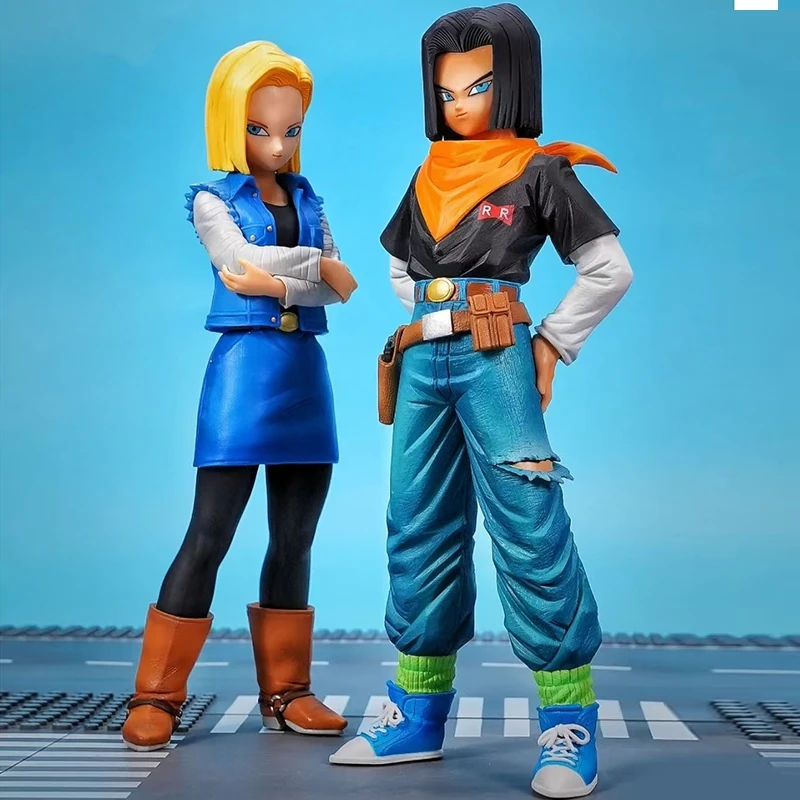 24CM Anime Dragon Ball Z Android 17 18 Figure Android 18 PVC Action Figures Collection Model Toys for Children Christmas Gifts