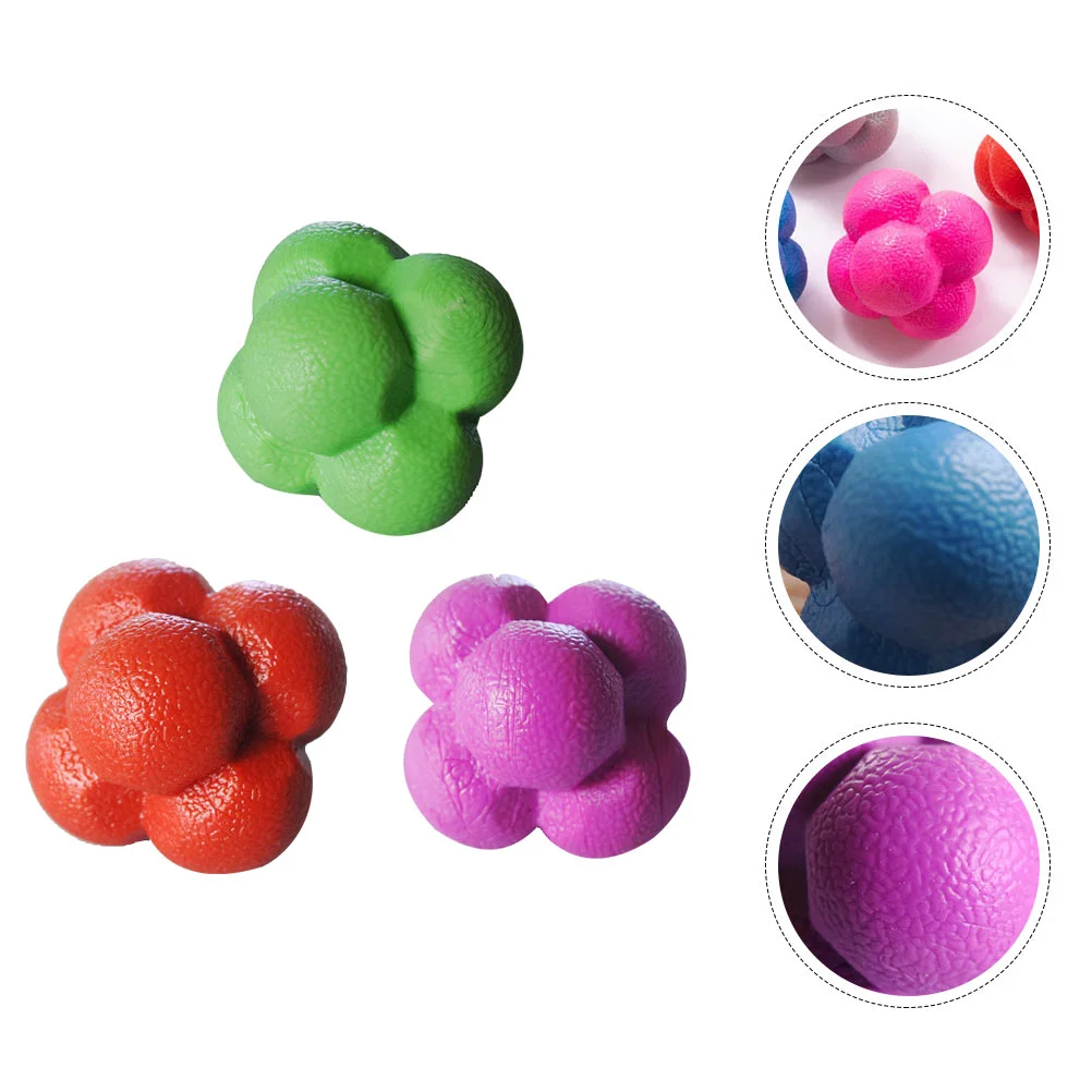 

3 Pcs High Elasticity Hexagon Ball Fitness Workout Balls for Exercise Silica Gel Hexagonal Training