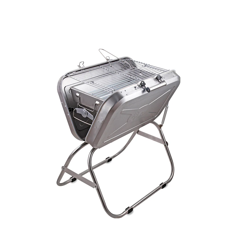 

Briefcase Barbecue Grills Folding Stainless Steel Portable Outdoor Camping Charcoal BBQ Grill