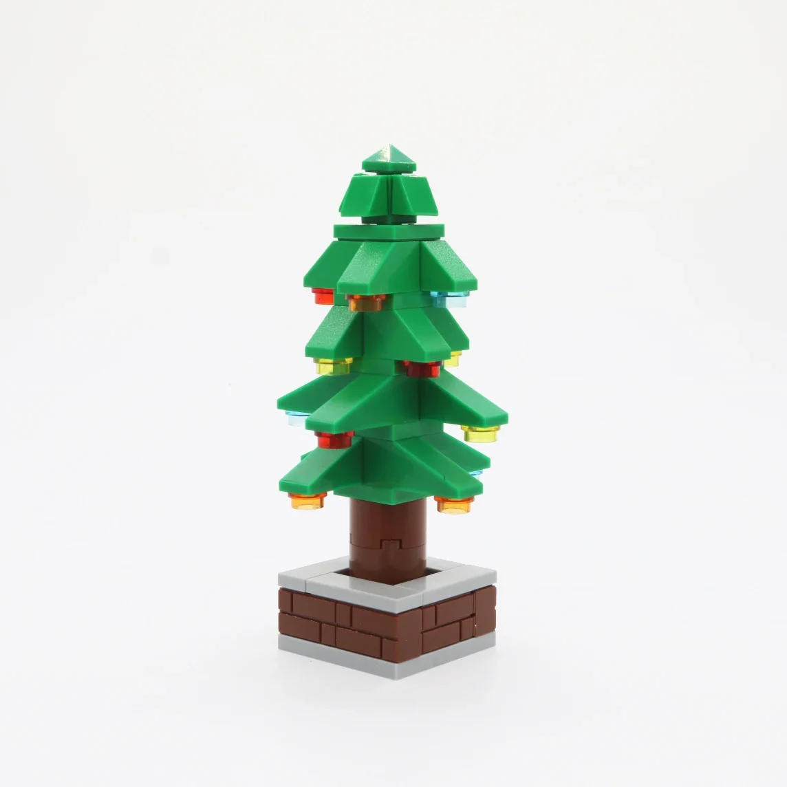 MOC Pianta stradale urbana Albero verde Decorazione albero di Natale Ornamenti Modello Building Blocks Mattoni fai da te Accessorio Giocattoli per bambini