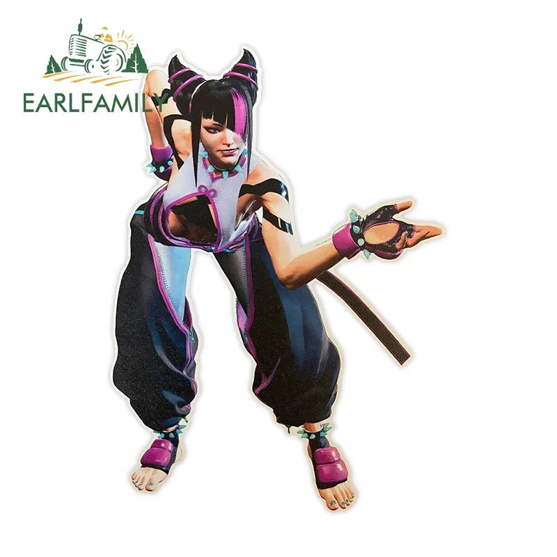 

EARLFAMILY 13cm x 9.3cm for Juri Han Fighter Car Sticker Cool Vinyl Car Wrap Caravan Decal Beautiful Air Conditioner Decoration