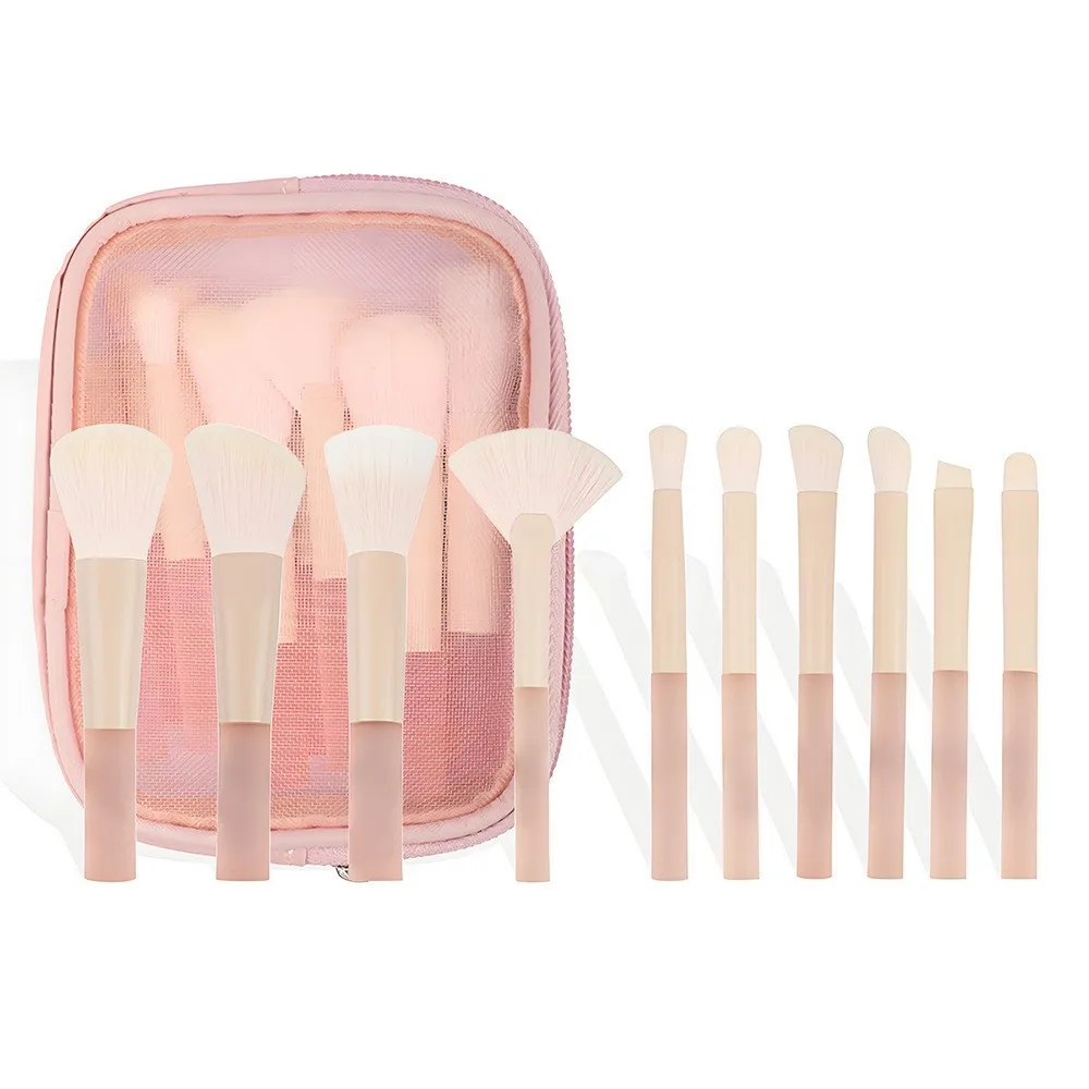 Makeup Brush Set,Portable Brush Set with Ultra‑Soft Fiber Bristles, Including Powder Brush, Stippling Brush and Blush Brush