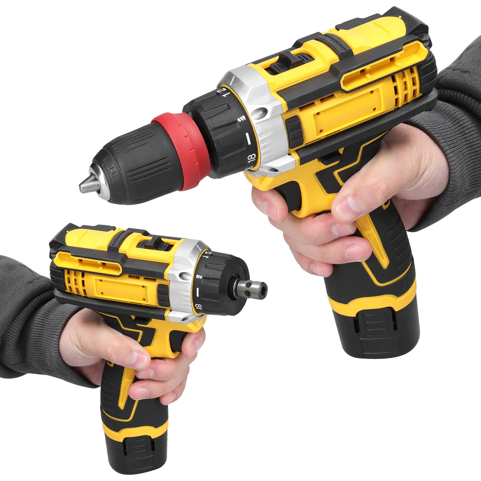 12V 2in1 Electric Screwdriver Power Tool Brushed Electric Drill Practical Screw Driver for Home Appliances 1300mAh 2 Batteries