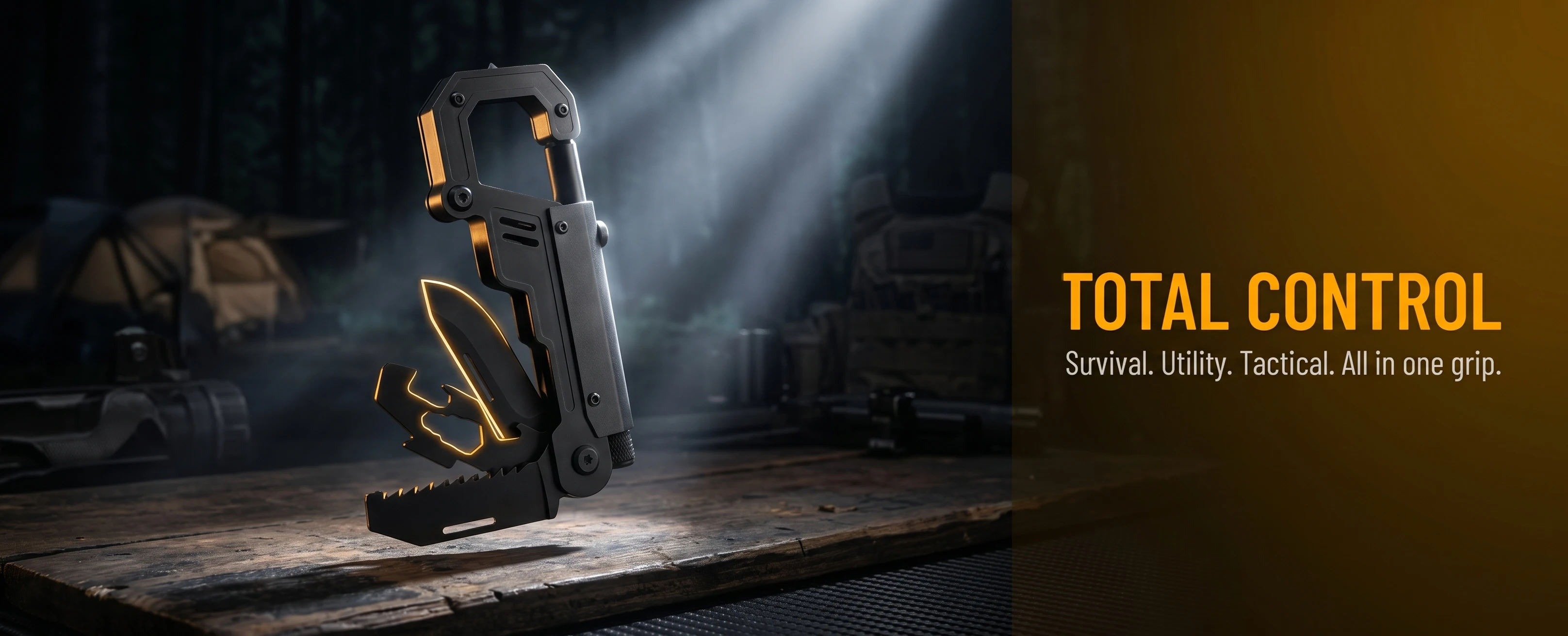 Multifunktionales Outdoor-Klappmesser, Taktischer Taschenkarabiner, Outdoor-Überlebens-Campingmesser, EDC-Multitool-Kletterkarabiner – Detail 1