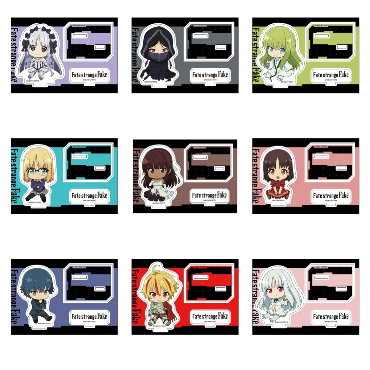Anime Fate/strange Fake Lancer Q-style Sitting Posture Ver Acrylic Stand Model Plate Keychains Desktop Ornament