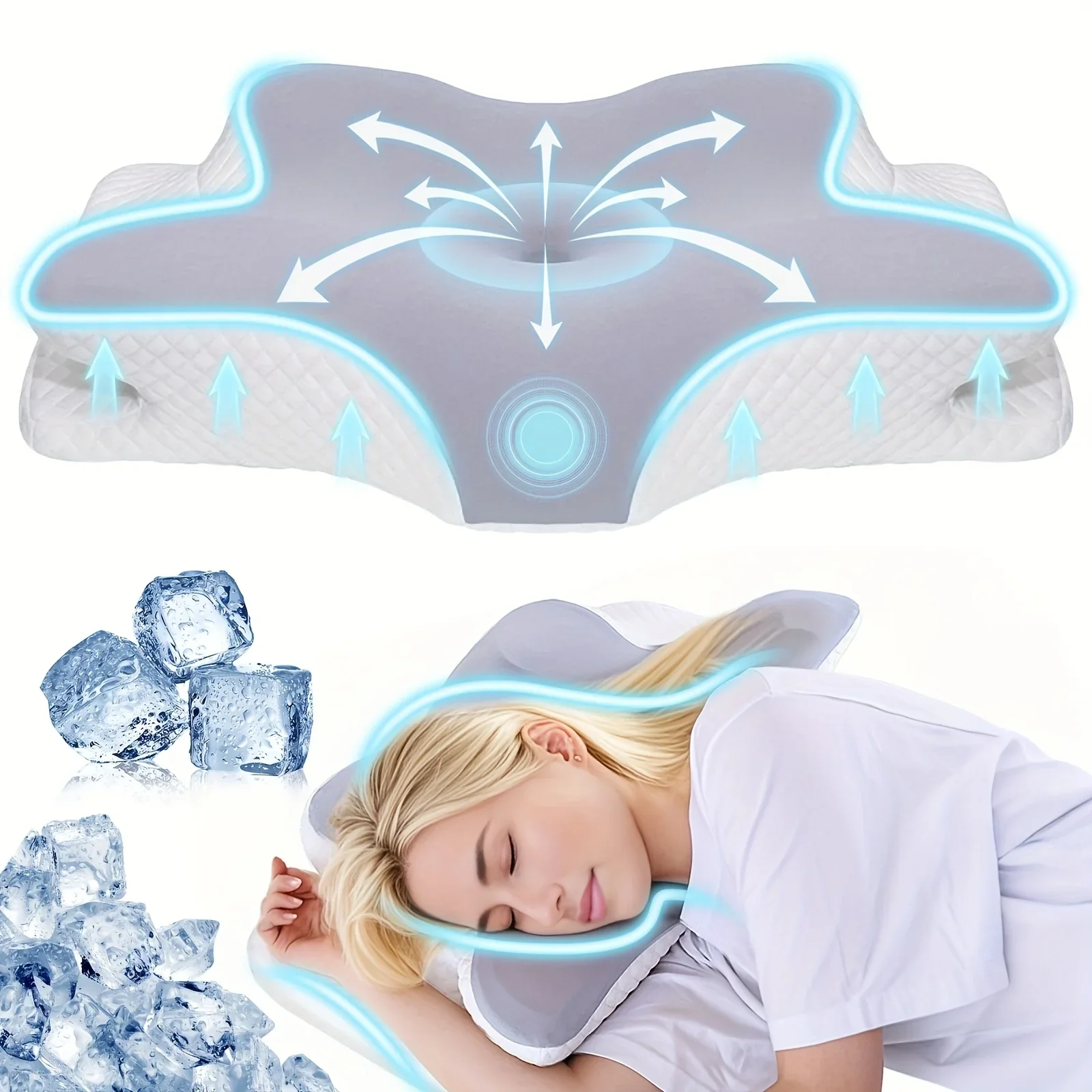 Butterfly Memory Foam Neck Pillow Ergonomic Slow Rebound Orthopedic Cervical Pillows for Side Back Sleeping  Washable Pillowcase