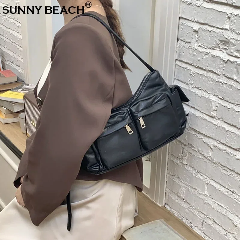 

Luxury Shoulder Bag Motorcycle Pocket Handbags Women Bolsas Female Crossbody Messenger Purse