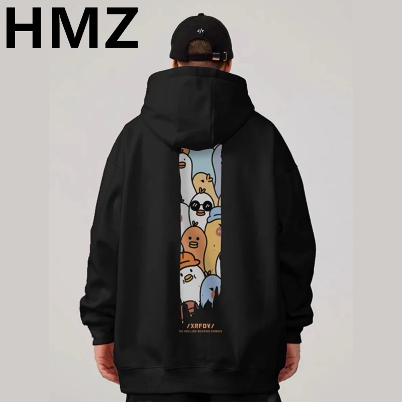 

HMZ Winter Hip Hop Hoodie Streetwear Sweatshirt 2023 Men Cartoon Print Harajuku Hoodie Autumn Cotton Hooded Pullover Sweat Shirt