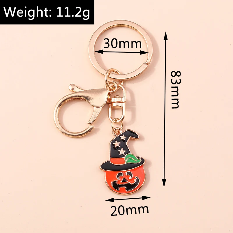 Neue Einfache Design Cartoon Halloween Kürbis Keychain Souvenir Geschenke für Frauen Männer Handtasche Anhänger Auto Schlüssel Ketten Zubehör – Detail 40