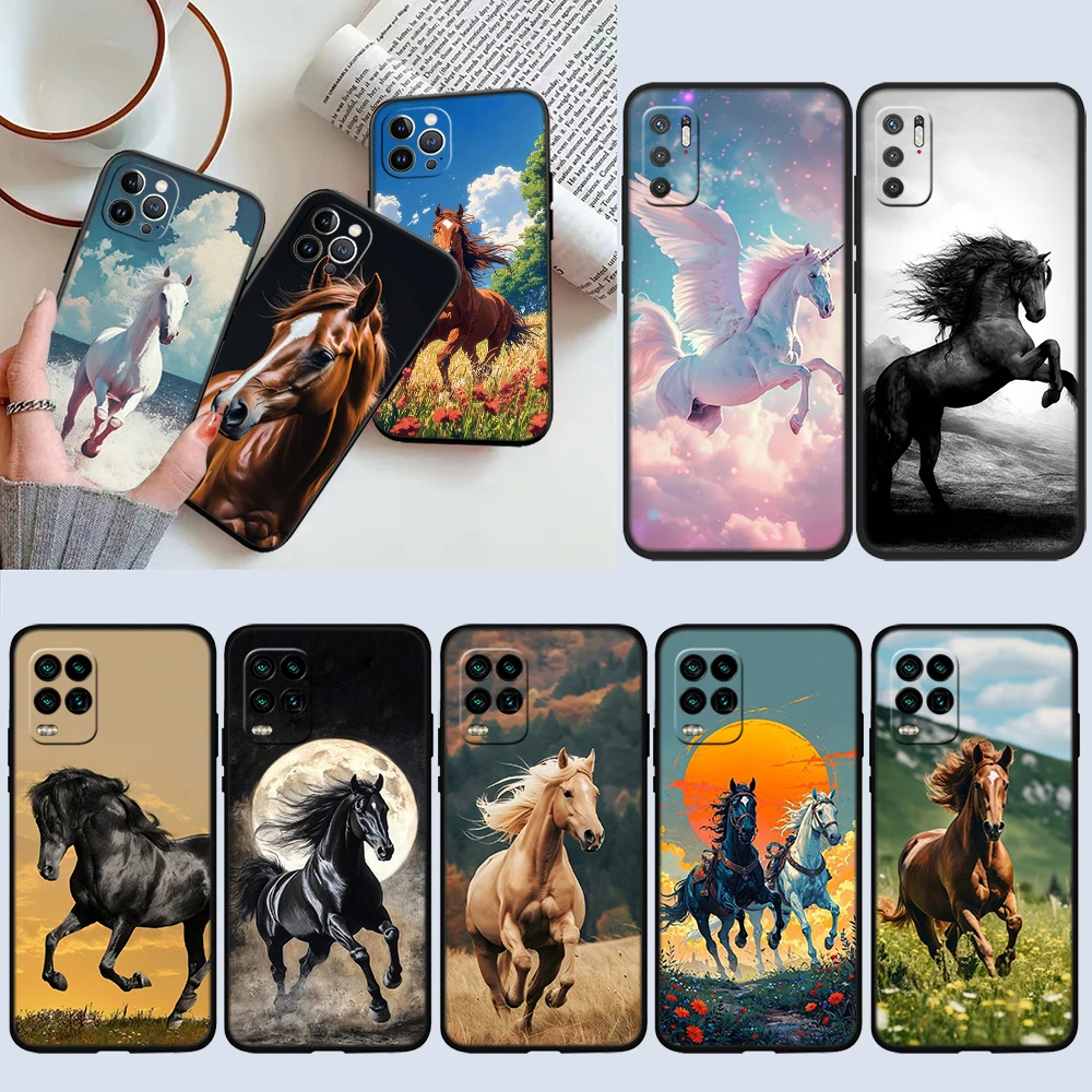 NH22 Fine Horse Phone Case for Samsung Galaxy S20 S21 S22 Ultra FE + Plus A21S A22 A24 A25 A26 A30 A30S A31