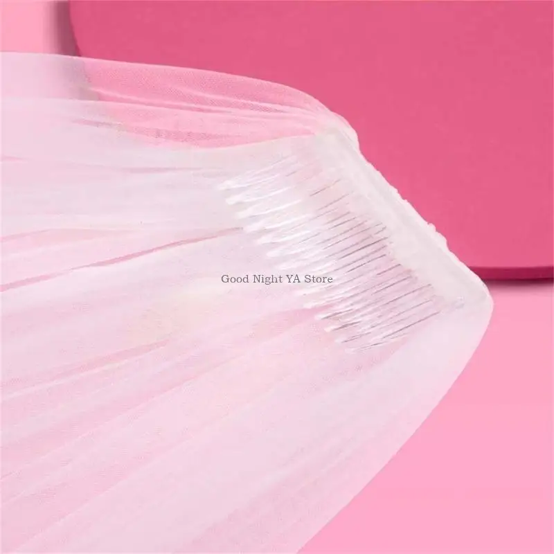 

Romantics Ethereal Short Bridal Veil with Secure Comb Exquisites Tulle Veils