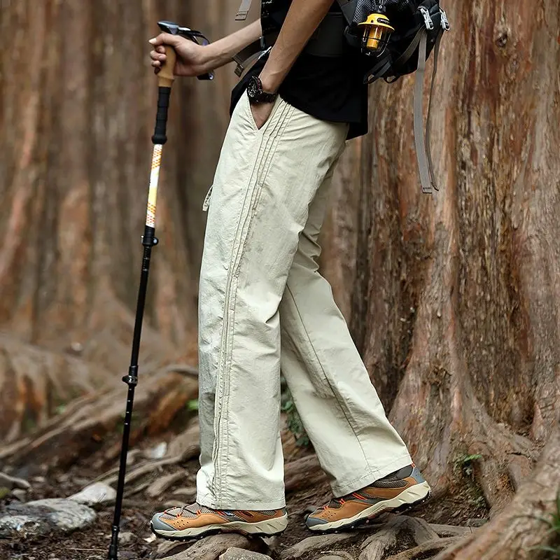 

Men's Trousers 2025 Summe Fashion Thin Style Business Casual Pants Outdoor Stretch Breathable Straight Leg Loos Baggy Versatile