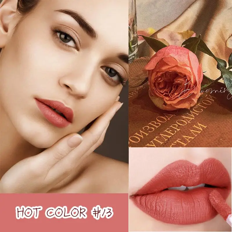 Tubo de brillo de labios mate antiadherente, 9 colores, esmalte de labios de larga duración, tinte de labios de belleza, maquillaje cosmético impermeable TSLM1